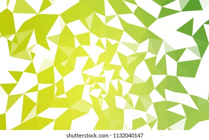 Light Green, Yellow vector low poly texture. Triangular geometric sample with gradient.  A completely new design for your leaflet.