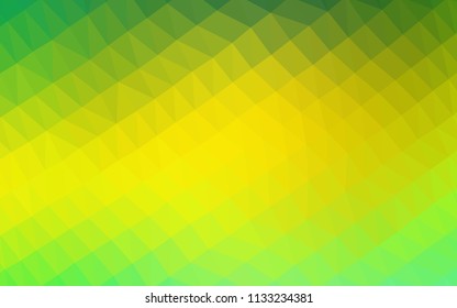 Light Green, Yellow vector low poly texture. Geometric illustration in Origami style with gradient.  A completely new design for your business.
