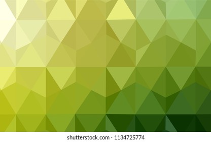 Light Green, Yellow vector low poly layout. Triangular geometric sample with gradient.  Textured pattern for your backgrounds.
