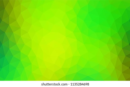 Light Green, Yellow vector low poly cover. A completely new color illustration in a polygonal style. Triangular pattern for your design.