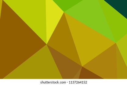 Light Green, Yellow vector low poly layout. Shining colorful illustration with triangles. A completely new design for your leaflet.
