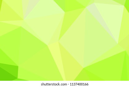 Light Green, Yellow vector low poly cover. Glitter abstract illustration with an elegant design. The best triangular design for your business.