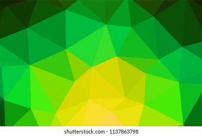 Light Green, Yellow vector low poly cover. Geometric illustration in Origami style with gradient.  Template for cell phone's backgrounds.
