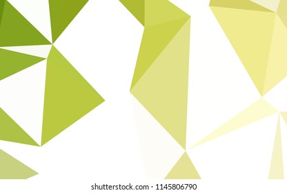 Light Green, Yellow vector low poly cover. Geometric illustration in Origami style with gradient.  Brand new style for your business design.