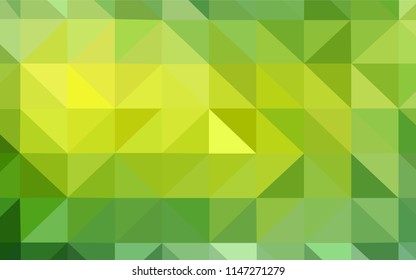 Light Green, Yellow vector low poly layout. Creative illustration in halftone style with triangles. Brand new design for your business.