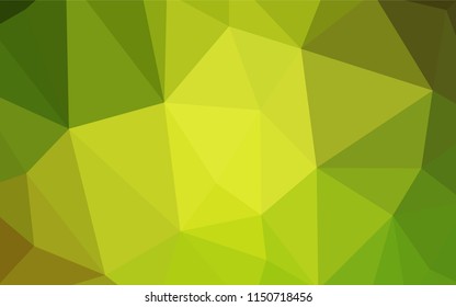 Light Green, Yellow vector low poly cover. Creative geometric illustration in Origami style with gradient. Best triangular design for your business.