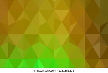 Light Green, Yellow vector low poly texture. A sample with polygonal shapes. Brand new design for your business.