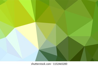 Light Green, Yellow vector low poly texture. Creative illustration in halftone style with triangles. New template for your brand book.