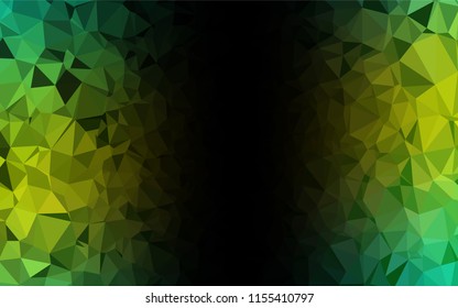 Light Green, Yellow vector low poly cover. Shining illustration, which consist of triangles. A completely new design for your business.