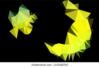 Light Green, Yellow vector low poly cover. Shining illustration, which consist of triangles. Brand new style for your business design.