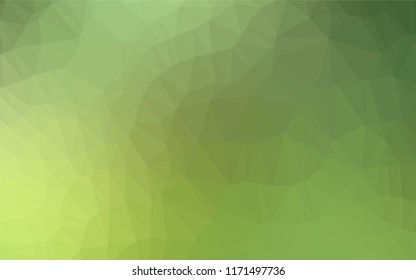Light Green, Yellow vector low poly cover. Shining illustration, which consist of triangles. The textured pattern can be used for background.