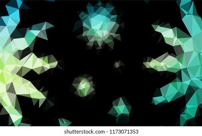 Light Green, Yellow vector low poly cover. Shining illustration, which consist of triangles. A completely new design for your business.