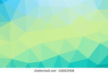 Light Green, Yellow vector low poly texture. Shining illustration, which consist of triangles. A completely new template for your business design.