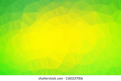 Light Green, Yellow vector low poly cover. Glitter abstract illustration with an elegant design. The template can be used as a background for cell phones.