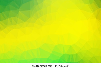 Light Green, Yellow vector low poly layout. Modern geometrical abstract illustration with gradient. The template can be used as a background for cell phones.