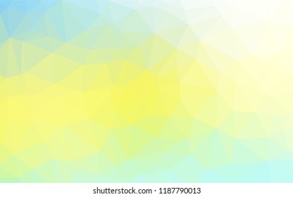 Light Green, Yellow vector low poly texture. Triangular geometric sample with gradient.  Brand new design for your business.