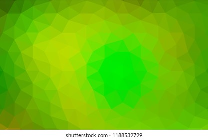Light Green, Yellow vector low poly cover. Colorful illustration in polygonal style with gradient. Triangular pattern for your design.