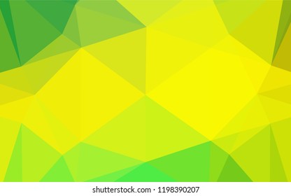 Light Green, Yellow vector low poly cover. Colorful illustration in abstract style with gradient. The template can be used as a background for cell phones.