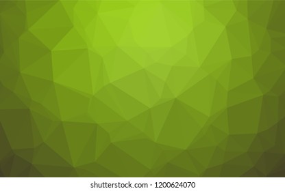 Light Green, Yellow vector low poly cover. Shining illustration, which consist of triangles. Brand new style for your business design.