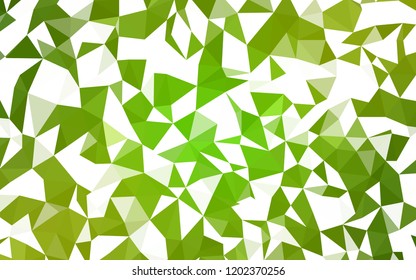 Light Green, Yellow vector low poly cover. Triangular geometric sample with gradient.  A completely new design for your leaflet.
