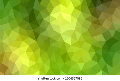 Light Green, Yellow vector low poly layout. Geometric illustration in Origami style with gradient.  Best triangular design for your business.