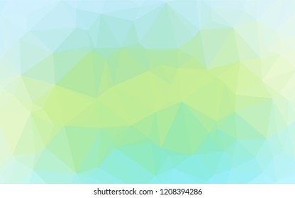 Light Green, Yellow vector low poly texture. Triangular geometric sample with gradient.  A completely new design for your business.