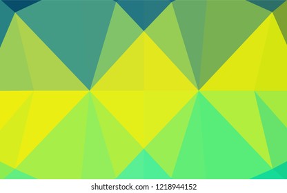 Light Green, Yellow vector low poly layout. Shining illustration, which consist of triangles. Brand new design for your business.