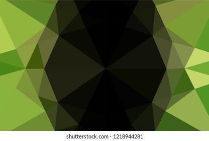 Light Green, Yellow vector low poly cover. Shining illustration, which consist of triangles. Triangular pattern for your business design.