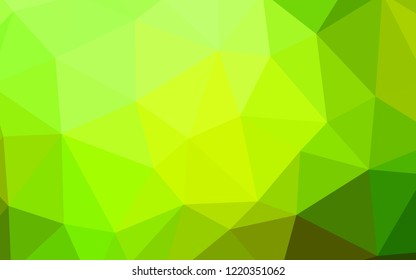 Light Green, Yellow vector low poly cover. Creative illustration in halftone style with triangles. Brand new design for your business.