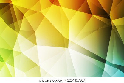 Light Green, Yellow vector low poly texture. Colorful abstract illustration with triangles. Best triangular design for your business.