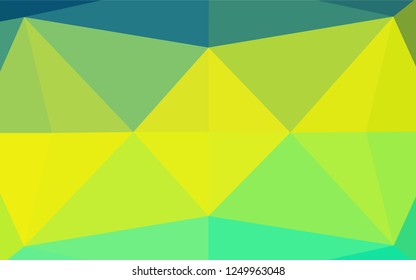 Light Green, Yellow vector low poly texture. Triangular geometric sample with gradient.  A new texture for your design.