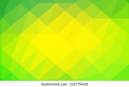 Light Green, Yellow vector low poly cover. A completely new color illustration in a vague style. Triangular pattern for your business design.