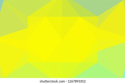 Light Green, Yellow vector low poly cover. Shining illustration, which consist of triangles. Brand new design for your business.