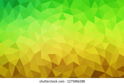 Light Green, Yellow vector low poly cover. Polygonal abstract illustration with gradient. Textured pattern for your backgrounds.