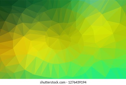 Light Green, Yellow vector low poly texture. Creative geometric illustration in Origami style with gradient. The best triangular design for your business.