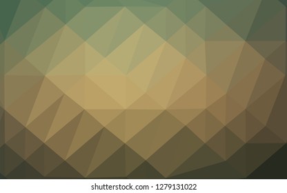 Light Green, Yellow vector low poly cover. Shining illustration, which consist of triangles. Template for a cell phone background.