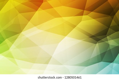 Light Green, Yellow vector low poly layout. Colorful illustration in polygonal style with gradient. New template for your brand book.