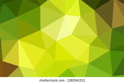 Light Green, Yellow vector low poly cover. Glitter abstract illustration with an elegant triangles. Pattern for a brand book's backdrop.