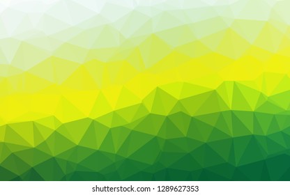 Light Green, Yellow vector low poly texture. Glitter abstract illustration with an elegant design. Triangular pattern for your business design.