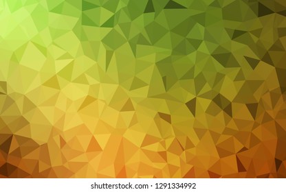 Light Green, Yellow vector low poly layout. Shining polygonal illustration, which consist of triangles. Textured pattern for your backgrounds.