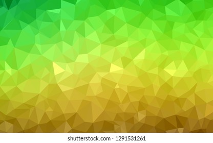 Light Green, Yellow vector low poly layout. Polygonal abstract illustration with gradient. Best triangular design for your business.
