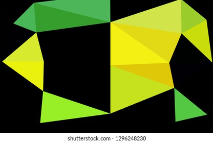 Light Green, Yellow vector low poly cover. Shining illustration, which consist of triangles. The best triangular design for your business.