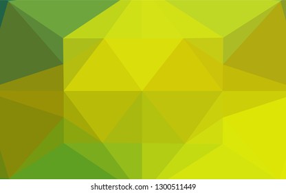 Light Green, Yellow vector low poly texture. Creative geometric illustration in Origami style with gradient. The completely new template can be used for your brand book.
