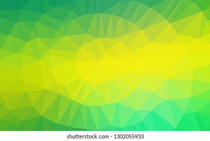 Light Green, Yellow vector low poly cover. Shining colored illustration in a Brand new style. The best triangular design for your business.