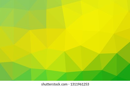 Light Green, Yellow vector low poly texture. Colorful illustration in abstract style with gradient. The best triangular design for your business.