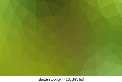 Light Green, Yellow vector low poly cover. Shining illustration, which consist of triangles. Brand new design for your business.