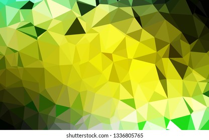Light Green, Yellow vector low poly cover. A vague abstract illustration with gradient. Brand new style for your business design.