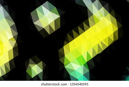 Light Green, Yellow vector low poly texture. An elegant bright illustration with gradient. The best triangular design for your business.