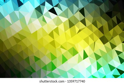 Light Green, Yellow vector low poly texture. Colorful illustration in Origami style with gradient.  Brand new style for your business design.