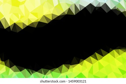 Light Green, Yellow vector low poly cover. Glitter abstract illustration with an elegant design. Textured pattern for background.